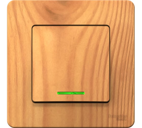 1-клавишный выключатель с подсветкой Systeme Electric (Schneider Electric) BLANCA с/у, cх.1, 10А, 250B, ясень BLNVS010115 10 шт 13606481195729 1