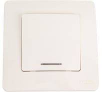 1-клавишный выключатель с подсветкой Systeme Electric (Schneider Electric) BLANCA с/у, cх.1 6А, 250B, молочный BLNVS006112 10 шт 13606481194746