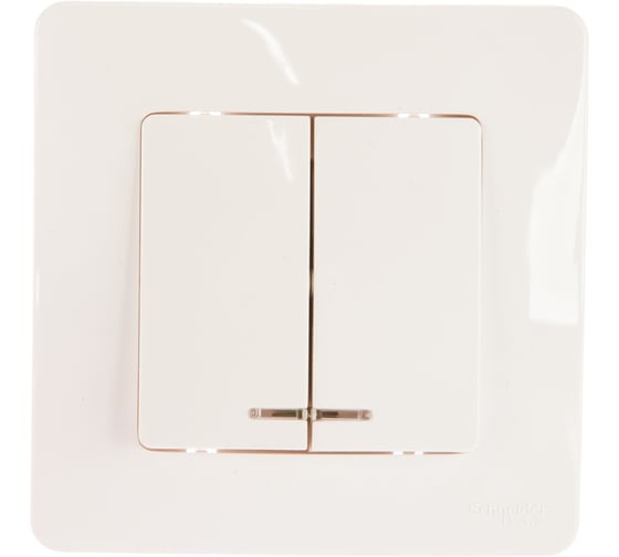 2-клавишный выключатель с подсветкой Systeme Electric (Schneider Electric) BLANCA с/у, 10А, 250B, молочный BLNVS010512 10 шт 13606481194807 1