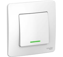 1-клавишный выключатель с подсветкой Systeme Electric (Schneider Electric) BLANCA с/у, 6А, 250B, белый BLNVS006111 10 шт 13606481194319