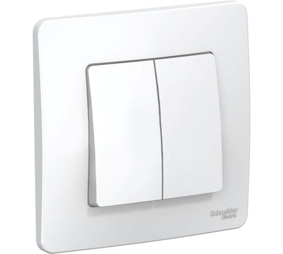 2-клавишный выключатель Systeme Electric (Schneider Electric) BLANCA с/у, 6А, 250В, белый BLNVS006501 10 шт 13606481194326 1