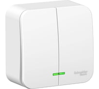 2-клавишный выключатель с подсветкой Systeme Electric (Schneider Electric) BLANCA о/у, 6А,250B,белый BLNVA065111 15 шт 13606481195965