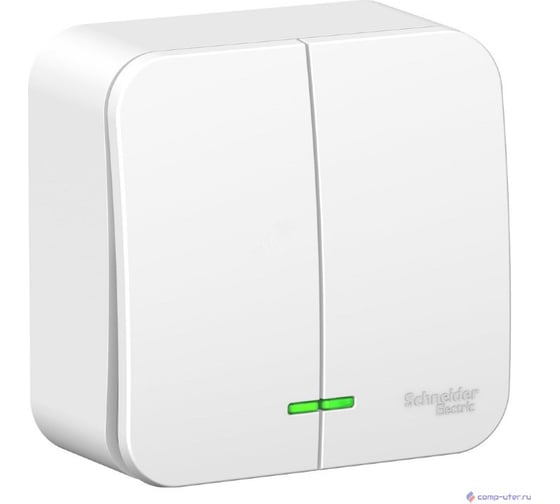 2-клавишный выключатель с подсветкой Systeme Electric (Schneider Electric) BLANCA о/у, 10А, 250B, белый BLNVA105101 15 шт 13606481197389 1