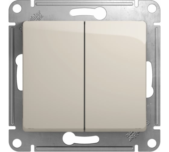 Выключатель 2-клавишный Systeme Electric (Schneider Electric) Glossa Молочный, сх.5, 10AX GSL000951 20 шт 13606480982184 1