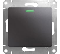 Выключатель 1-клавишный с подсветкой Systeme Electric (Schneider Electric) Glossa Графит, сх.1а, 10AX SE GSL001313 5 шт 53606481209080