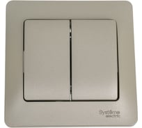 Выключатель 2-клавишный Systeme Electric (Schneider Electric) Glossa Платина, сх.5, 10AX в сборе SE GSL001252 5 шт 53606481208892