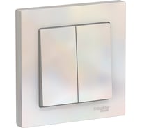 Выключатель 2-клавишный Systeme Electric (Schneider Electric) AtlasDesign Жемчуг, сх.5, 10АХ, в сборе SE ATN000452 10 шт 13606489584440