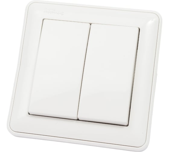 Выключатель 2-клавишный Systeme Electric (Schneider Electric) СП W59 10А IP20 10AX в сборе бел. VS510-252-18 10 шт 13606485438464 1