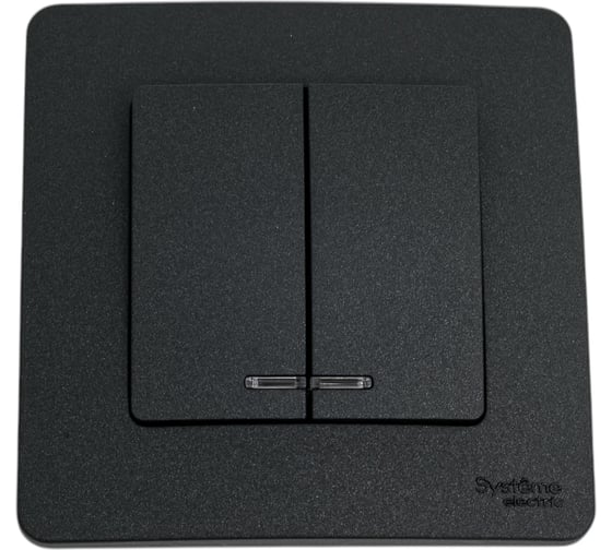 Выключатель 2-клавишный с подсветкой Systeme Electric (Schneider Electric) Blanca внутренний Антрацит SE BLNVS010516 10 шт 13606481195514 1