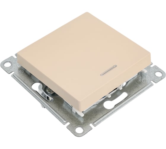 Выключатель 1-клавишный Systeme Electric Atlasdesign песочный, с подсв., сх.6а, 10ах ATN001213 5 шт 13606485819935
