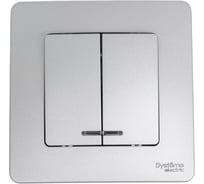 Выключатель 2-клавишный с подсветкой Systeme Electric (Schneider Electric) Blanca внутренний Алюминий, 10А SE BLNVS010513 10 шт 13606481195057