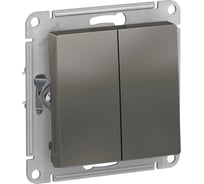 Выключатель 2-клавишный Systeme Electric (Schneider Electric) AtlasDesign Сталь, сх.5, 10АХ, механизм SE ATN000951 5 шт 13606489703124