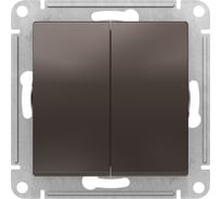 Выключатель 2-клавишный Systeme Electric Atlasdesign мокко, с самовозвратом, сх.2, 10а, механизм ATN000617 5 шт 4690201021285