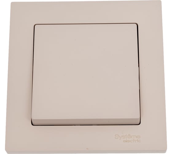 Выключатель 1-клавишный Systeme Electric Atlasdesign песочный, сх.1, 10ах, (в сборе с рамкой) ATN001212 5 шт 13606485819751 1