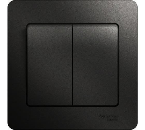 Выключатель 2-клавишный Systeme Electric (Schneider Electric) Glossa Антрацит, сх.5, 10АХ в сборе SE GSL000752 15 шт 13606485436620 1