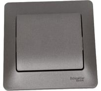 Выключатель 1-клавишный Systeme Electric (Schneider Electric) Glossa Графит, сх.1, 10AX (в сборе с рамкой) GSL001312 5 шт 53606481209073
