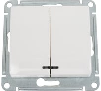 Выключатель 2-клавишный с подсветкой Systeme Electric (Schneider Electric) Glossa Молочный, сх.5а, 10AX SE GSL000953 20 шт 13606480982207