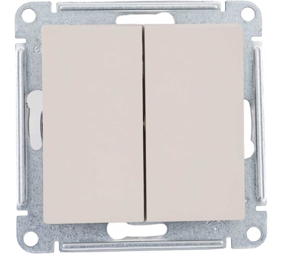 Выключатель 2-клавишный Systeme Electric Atlasdesign песочный, сх.1, 10ах ATN001251 5 шт 13606485819805 1