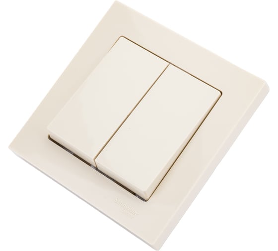 Выключатель 2-клавишный Systeme Electric (Schneider Electric) AtlasDesign Беж, сх.5, 10АХ, в сборе SE ATN000252 15 шт 13606489583665 1