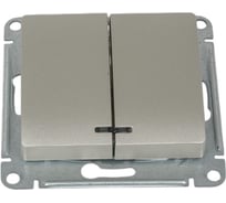 Выключатель 2-клавишный с подсветкой Systeme Electric (Schneider Electric) Glossa Платина, сх.5а, 10AX SE GSL001253 5 шт 53606481208908