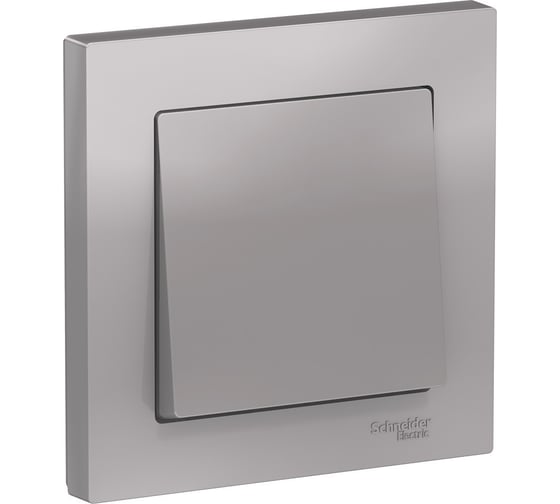Выключатель 1-клавишный Systeme Electric (Schneider Electric) AtlasDesign Алюминий, сх.1, 10АХ, в сборе SE ATN000312 10 шт 13606489583856 1