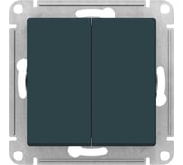 Выключатель 2-клавишный Systeme Electric Atlasdesign изумруд, с самовозвратом, сх.2, 10а, механизм ATN000817 5 шт 4690201021322