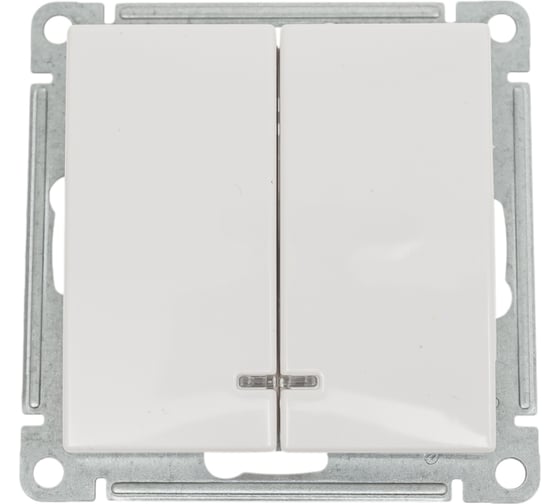 2-клавишный выключатель с подсветкой Systeme Electric (Schneider Electric) W59 10ах, механизм, белый VS510-251-1-86 10 шт 13606485438372 1