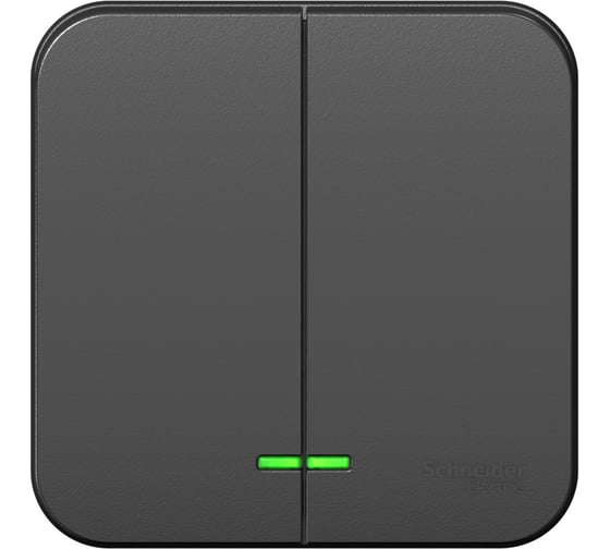 Выключатель 2-клавишный с подсветкой Systeme Electric (Schneider Electric) Blanca наружный Антрацит 10А SE BLNVA105116 15 шт 13606481197082 1