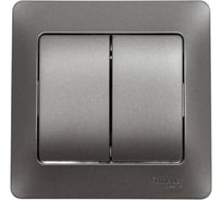 2-клавишный выключатель Systeme Electric (Schneider Electric) Glossa сх.5, 10ax, в сборе, графит GSL001352 5 шт 53606481209240