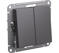 Выключатель 2-клавишный Systeme Electric Atlasdesign базальт, сх.5, 10ах, механизм ATN001451 5 шт 4690201025467