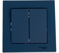 Выключатель 2-клавишный Systeme Electric Atlasdesign аквамарин, сх.1, 10ах, (в сборе с рамкой) ATN001152 5 шт 13606485819812