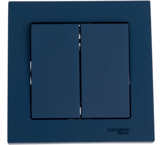 Выключатель 2-клавишный Systeme Electric Atlasdesign аквамарин, сх.1, 10ах, (в сборе с рамкой) ATN001152 5 шт 13606485819812 1