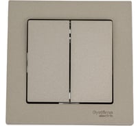 Выключатель 2-клавишный Systeme Electric (Schneider Electric) AtlasDesign Шампань, сх.5, 10АХ, в сборе SE ATN000552 10 шт 13606489584839