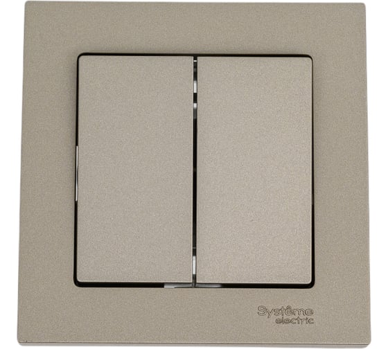 Выключатель 2-клавишный Systeme Electric (Schneider Electric) AtlasDesign Шампань, сх.5, 10АХ, в сборе SE ATN000552 10 шт 13606489584839 1