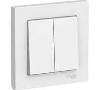 Выключатель 2-клавишный Systeme Electric Atlasdesign лотос, сх.5, 10ах, в сборе ATN001352 5 шт 4690201025481