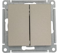Выключатель 2-клавишный Systeme Electric Atlasdesign шампань, с самовозвратом сх.2 10а механизм ATN000517 5 шт 4690201021261