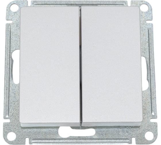 Выключатель 2-клавишный Systeme Electric Atlasdesign aqua алюминий, ip44, сх.6, 10ах ATN440351 10 шт 4690201021162 1