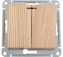 Выключатель 2-клавишный с подсветкой Systeme Electric Glossa сосна, сх.5а,10ах,механизм GSL001553 5 шт 4690201031925