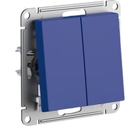 Выключатель 2-клавишный Systeme Electric Atlasdesign аквамарин, с самовозвратом, сх.2, 10а, механизм ATN001117 5 шт 4690201021384