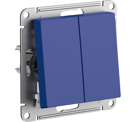 Выключатель 2-клавишный Systeme Electric Atlasdesign аквамарин, с самовозвратом, сх.2, 10а, механизм ATN001117 5 шт 4690201021384 1