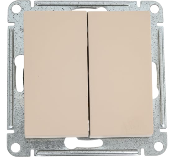 2-клавишный выключатель Systeme Electric ATLASDESIGN сх.5, 10АХ, мех., быстрозажим. клем., песочный ATN001251S 5 шт 4690201023029 1