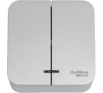 Выключатель 2-клавишный с подсветкой Systeme Electric (Schneider Electric) Blanca наружный Алюминий 10А SE BLNVA105113 15 шт 13606481196825
