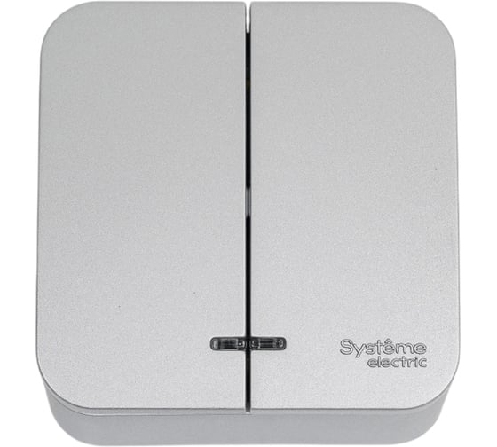 Выключатель 2-клавишный с подсветкой Systeme Electric (Schneider Electric) Blanca наружный Алюминий 10А SE BLNVA105113 15 шт 13606481196825 1