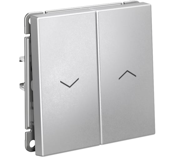 Выключатель 2-клавишный Systeme Electric ArtGallery Алюминий, для жалюзи, 2х сх.4, 10А, механизм GAL000319 5 шт 4690201034087 1