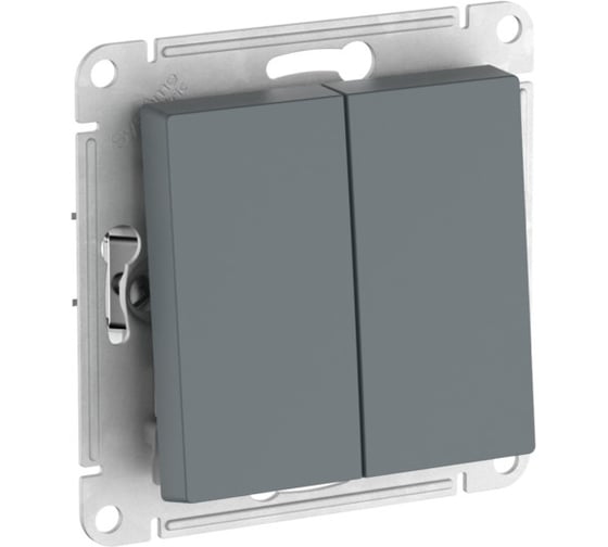 2-клавишный выключатель Systeme Electric ATLASDESIGN сх.5, 10АХ, мех., быстрозажим. клем., грифель ATN000751S 10 шт 13606482108605 1