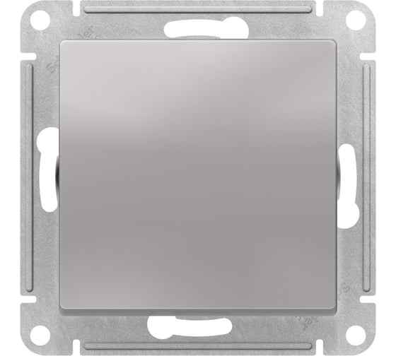 Выключатель 1-клавишный Systeme Electric Atlasdesign алюминий, 2-полюсный, 10а, механизм ATN000321 5 шт 4690201023364 1