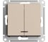 Выключатель 2-клавишный с подсветкой Systeme Electric Atlasdesign песочный, сх.5а, 10ах ATN001253 5 шт 13606485819775 4