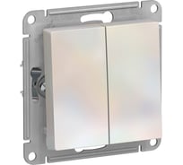 Выключатель 2-клавишный Systeme Electric Atlasdesign жемчуг, с самовозвратом, сх.2, 10а, механизм ATN000417 5 шт 4690201021247