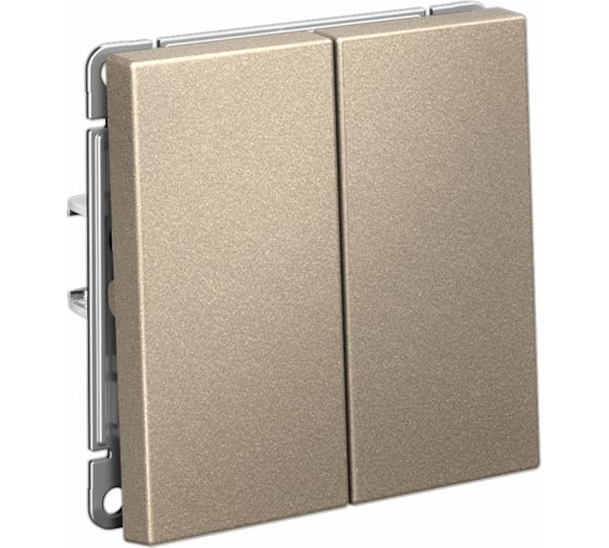 Выключатель 2-клавишный Systeme Electric ArtGallery Шампань, кнопочный, сх.2, 10А, механизм GAL000517 5 шт 4690201029700 1