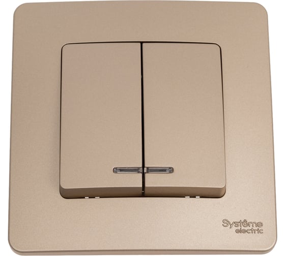 2-клавишный выключатель с подсветкой Systeme Electric (Schneider Electric) Blanca с/у, (cх.5), 10а, 250b, титан BLNVS010514 10 шт 13606481195286 1